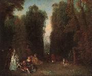 Jean-Antoine Watteau, View through the trees in the Park of Pierre Crozat